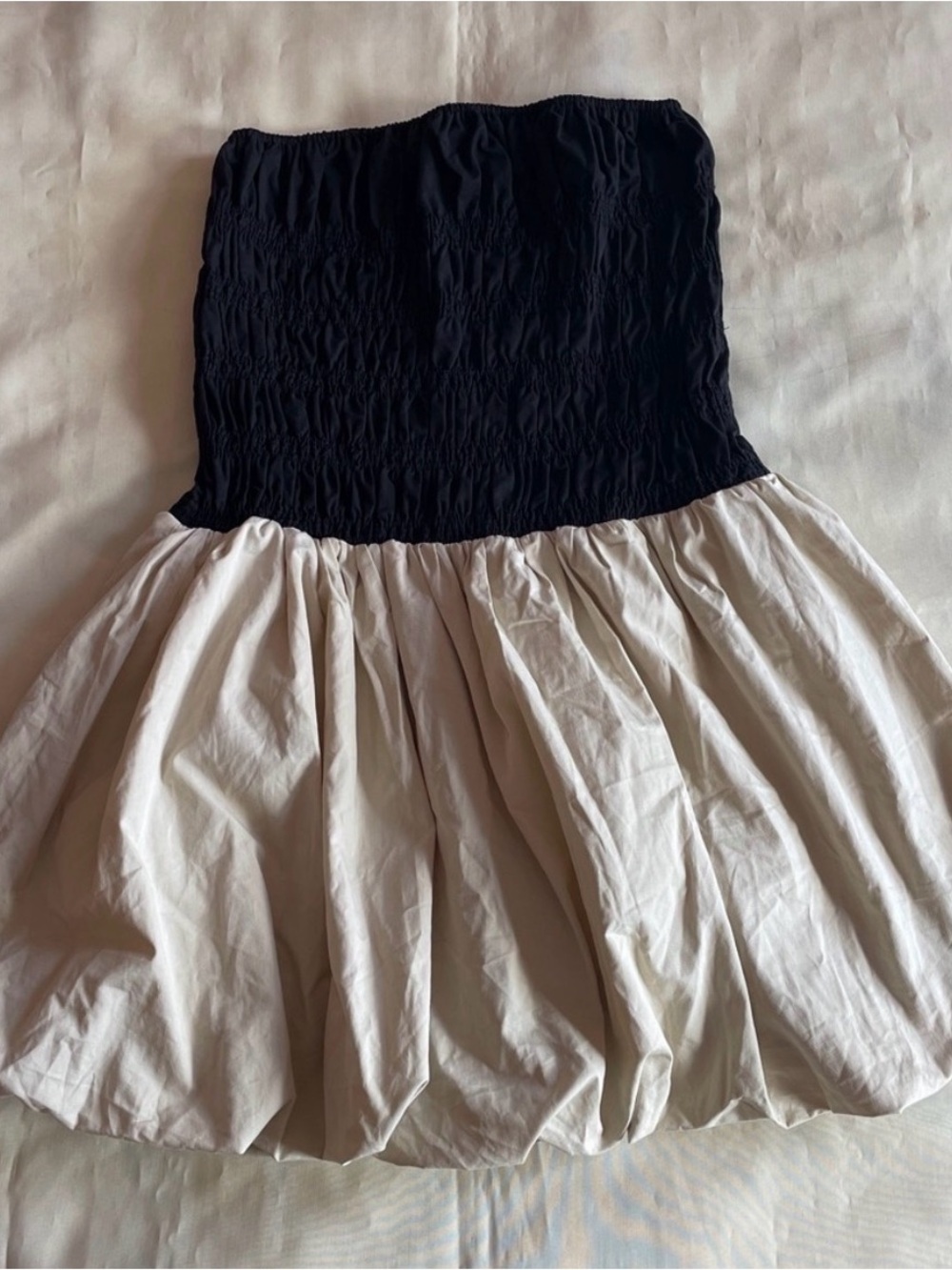NEW! Dissh- Stevie Black and Stone Mini Dress Strapless Balloon Bubble Size 12